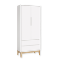 Ver imagem 4 de Quarto de Bebê Berço Evolution + Guarda Roupa 2 Portas Classic Branco Madeira Natural