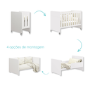 Ver imagem 7 de Quarto de Bebê Berço Evolution + Guarda Roupa 2 Portas Classic Branco Madeira Natural