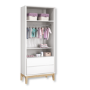 Ver imagem 5 de Quarto de Bebê Berço Evolution + Guarda Roupa 2 Portas Classic Branco Madeira Natural