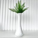 Ver imagem 3 de Decoração Sala Vaso Solitário Branco com Planta Moderna