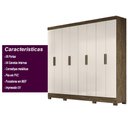 Ver imagem 5 de Guarda Roupa Casal 8 portas 4 gavetas Diplomata Castanho Wood / Baunilha Diplomata - Moval