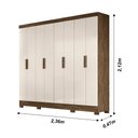 Ver imagem 2 de Guarda Roupa Casal 8 portas 4 gavetas Diplomata Castanho Wood / Baunilha Diplomata - Moval