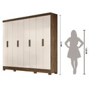 Ver imagem 3 de Guarda Roupa Casal 8 portas 4 gavetas Diplomata Castanho Wood / Baunilha Diplomata - Moval