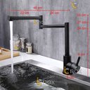 Ver imagem 2 de Torneira Monocomando Inox Articulada Preta 360º Bancada 1/4