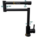 Ver imagem 4 de Torneira Monocomando Inox Articulada Preta 360º Bancada 1/4