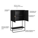 Ver imagem 3 de Balcao Bar Luna 2 Portas Nero/preto 28069