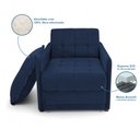 Ver imagem 6 de Poltrona Cama Reclinável Retrátil Viena Veludo Azul Escuro - Loja Sheep