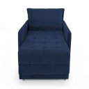 Ver imagem 5 de Poltrona Cama Reclinável Retrátil Viena Veludo Azul Escuro - Loja Sheep