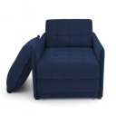 Ver imagem 1 de Poltrona Cama Reclinável Retrátil Viena Veludo Azul Escuro - Loja Sheep