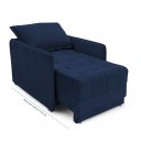 Ver imagem 7 de Poltrona Cama Reclinável Retrátil Viena Veludo Azul Escuro - Loja Sheep