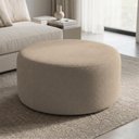 Ver imagem 1 de Puff Mezza Central Redondo Decorativo para Sala Orgânico Confortável e Reforçado Bouclé