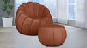 Ver imagem 1 de Kit Poltrona Decorativa C/ Puff Concha Veludo Terracota - Londrilar