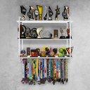 Ver imagem 2 de Prateleira Expositor de Troféus com Suporte para Medalhas Elite - Branco/branco