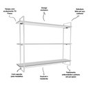 Ver imagem 5 de Prateleira Expositor de Troféus com Suporte para Medalhas Elite - Branco/branco