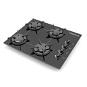 Ver imagem 3 de Kit Balcão para Cooktop Cozinha Kaiki Violeta Branco com Fogão Cooktop Chef 4 Bocas Ultrachama Preto