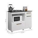 Ver imagem 5 de Kit Balcão para Cooktop Cozinha Kaiki Violeta Branco com Fogão Cooktop Chef 4 Bocas Ultrachama Preto