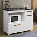 Ver imagem 2 de Kit Balcão para Cooktop Cozinha Kaiki Violeta Branco com Fogão Cooktop Chef 4 Bocas Ultrachama Preto