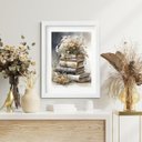 Ver imagem 1 de Quadro Livros e Flores 60x48cm:moldura Branca