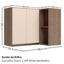 Ver imagem 6 de Armário Aéreo de Canto 2 Portas 88.5cm MDF Giratória Off White Kali Premium Nicioli Móveis