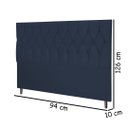 Ver imagem 2 de Cabeceira Estofada Box Solteiro Encosto para Cama Ram 1500 94x126 Azul Marinho