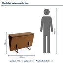 Ver imagem 4 de Bar Aparador Vértice sem Porta 1 Prateleira MDF 15mm 140cm Amêndoa Rudnick