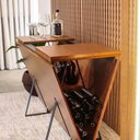 Ver imagem 2 de Bar Aparador Vértice sem Porta 1 Prateleira MDF 15mm 140cm Amêndoa Rudnick