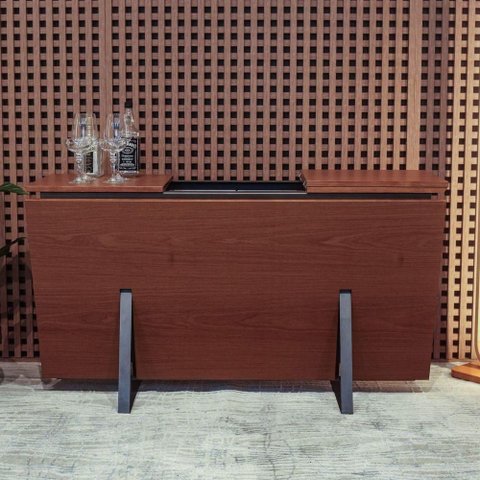 Bar Aparador Vértice sem Porta 1 Prateleira MDF 15mm 140cm Amêndoa Rudnick