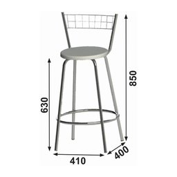 Banqueta 85cm Multimóveis CR20069 Preta/Cromada - 3