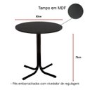 Ver imagem 2 de Mesa de Jantar Redonda 80cm Preta Tampo Madeira Preto