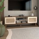 Ver imagem 1 de Rack para Tv até 75 Polegadas Retro 2 Portas Pinho/off White - Panorama Móveis