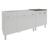 Armário Cozinha Gabinete Pia de 120 Cm Aline e Balcão Fran para Cooktop 5 Bocas Branco - 4