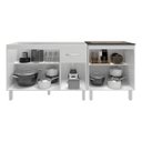 Ver imagem 5 de Armário Cozinha Gabinete Pia de 120 Cm Aline e Balcão Fran para Cooktop 5 Bocas Branco