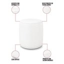 Ver imagem 2 de Puff Redondo Orgânico Malu Madeira Couro Sintético Branco D'Rossi