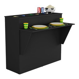 Bancada Balcão/Mesa Cozinha Bélgica Multimóveis BR5484 Preto - 2