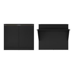 Bancada Balcão/Mesa Cozinha Bélgica Multimóveis BR5484 Preto - 6