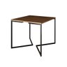 Mesa Jantar Industrial Quadrada Amêndoa 90cm Base V Ferro Preto - 1