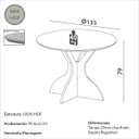 Ver imagem 5 de Conjunto Mesa de Jantar Redonda 1,35m com 4 Cadeiras em Mdf