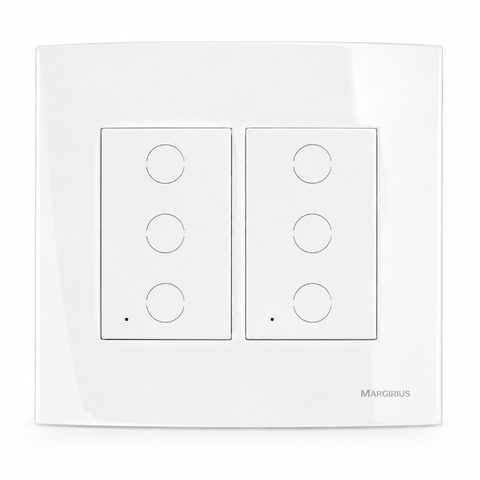 Interrup. Inteligente Touch 6 Teclas Branco Sleek Margirius Cor:Branco