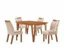 Ver imagem 2 de Conjunto Sala de Jantar Mesa Elos 1,35x0,90 Tampo Amadeirado 4 Cadeiras Veneza New Cinamomo Yescasa