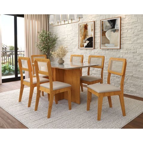 Mesa para Sala de Jantar 0,90 Classic Marrom/Marromle/Off White