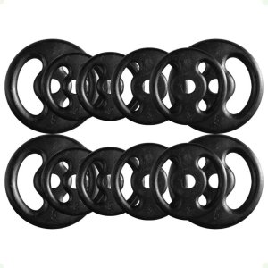 Kit com 12 Anilhas de Ferro Fundido - 40 Kg