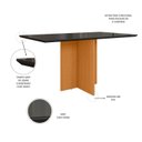 Ver imagem 3 de Mesa de Jantar Retangular com Vidro 6 Lugares 160cm sem Cadeiras Helô Poliman Móveis