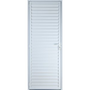 Porta de Alumínio Palheta Ventilada 210 x 100 Direita Linha All Soft Cor Branco