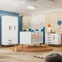 Ver imagem 1 de Quarto Infantil Completo Bear 4 Portas 6 Gavetas Branco - Pnr Móveis