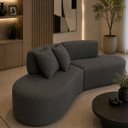 Ver imagem 1 de Sofá Curvo Orgânico Virginia 300cm Luxo Sala Boucle: Cinza-Escuro
