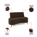 Ver imagem 6 de Sofá 2 Lugares Living 160cm Pé Palito Maraú Veludo Marrom K01 - D'Rossi