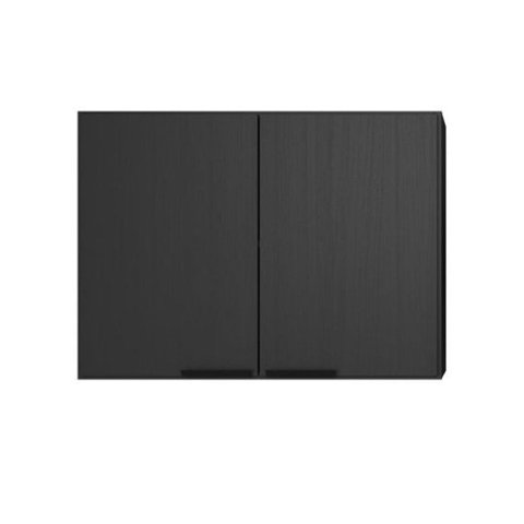 Armário Aéreo de Cozinha 80 cm Rubi 2 Portas Grafite - Pnr Móveis