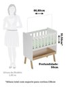Ver imagem 2 de Mini Berço Guti Retro Peroba Branco/Amêndoa Colchão Incluso