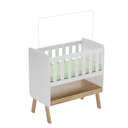 Ver imagem 6 de Mini Berço Guti Retro Peroba Branco/Amêndoa Colchão Incluso