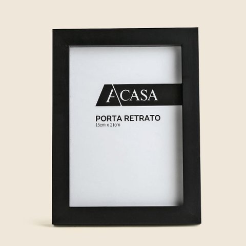 Porta Retrato Reto Preto 15x21cm - A\casa
